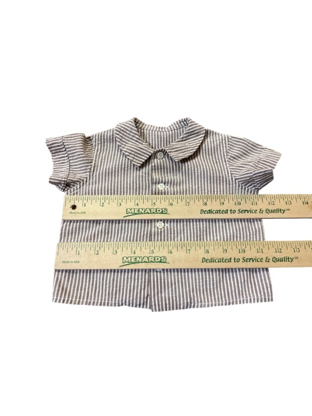 Vintage Handmade Baby Boy 6/9 Mo? Outfit Overalls Shirt Striped Set Used - Picture 7 of 16
